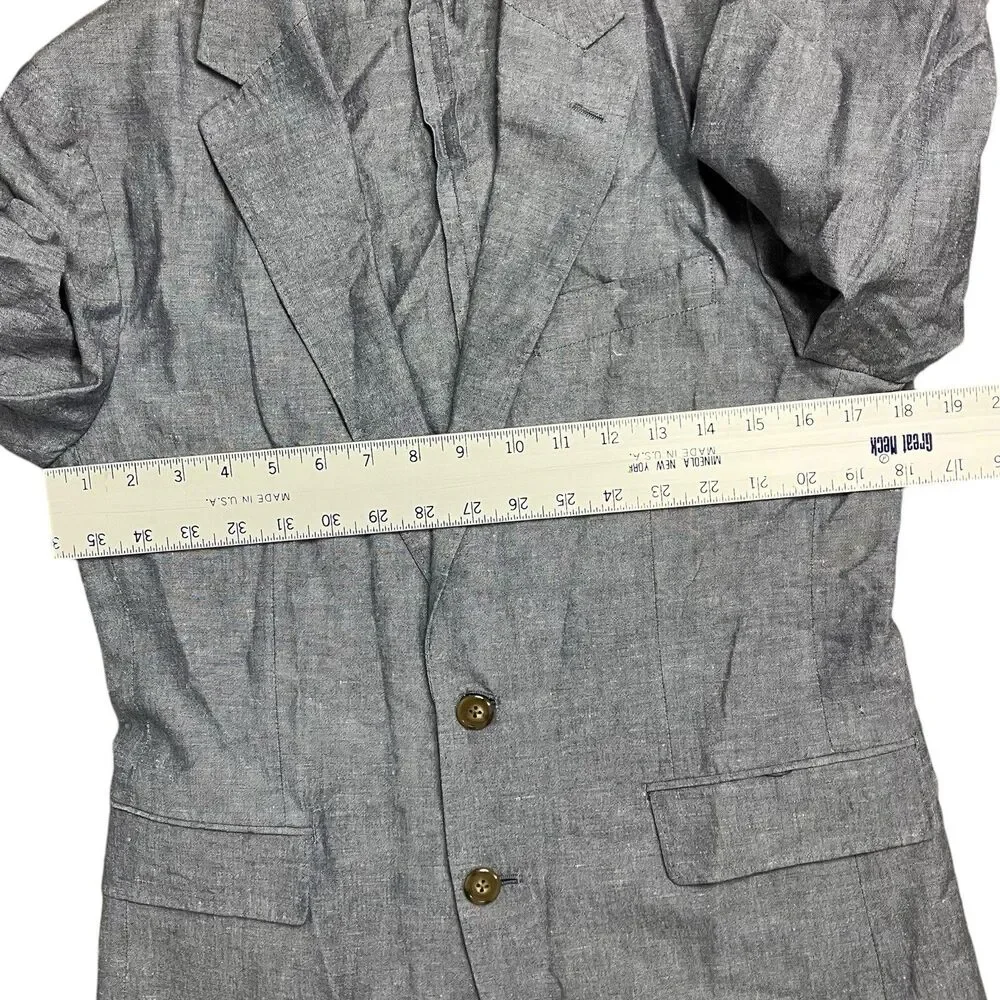 J Crew Blazer Mens 36S Gray Linen Blend Ludlow Unstructured‎ Baird McNutt AU428